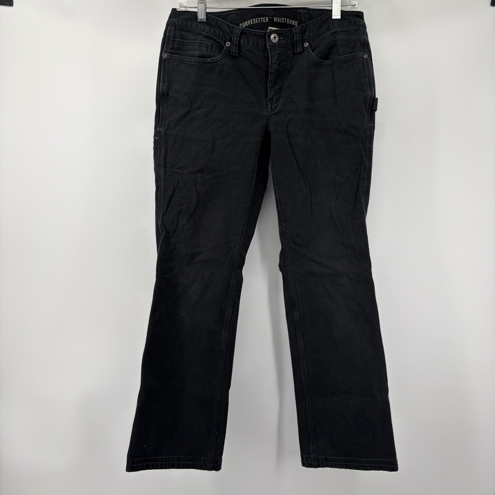 Duluth Trading Curvesetter Pants Womens 6 x 31 Black Carpenter Utility Work